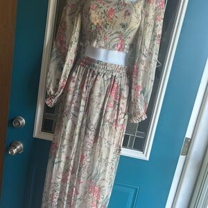 Zimmermann Floral Ruffle Trim Dress